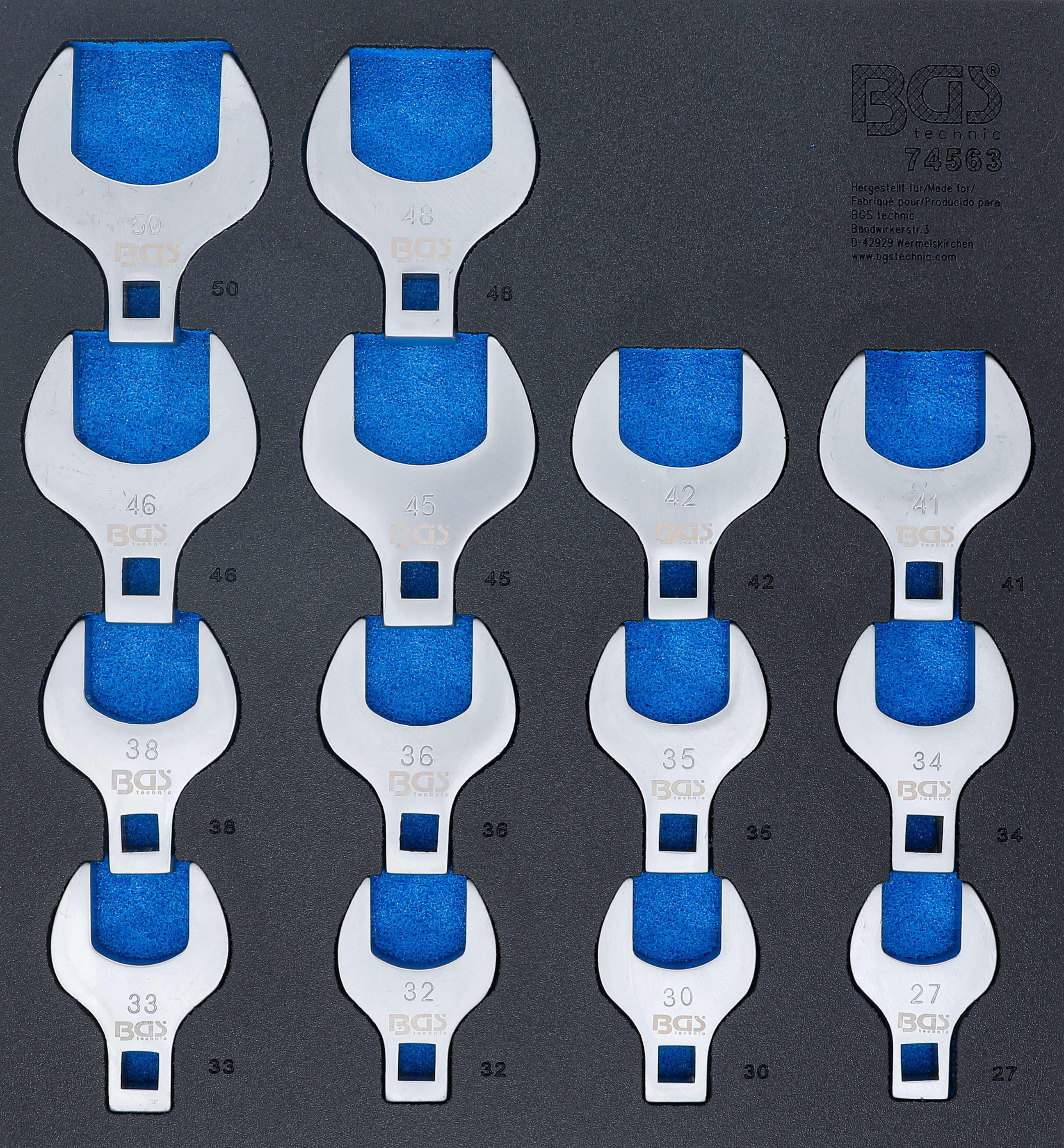 Verkstadsvagninlägg 2/3: Kråkfotsnyckel-sats | 12,5 mm (1/2") | 14 delar