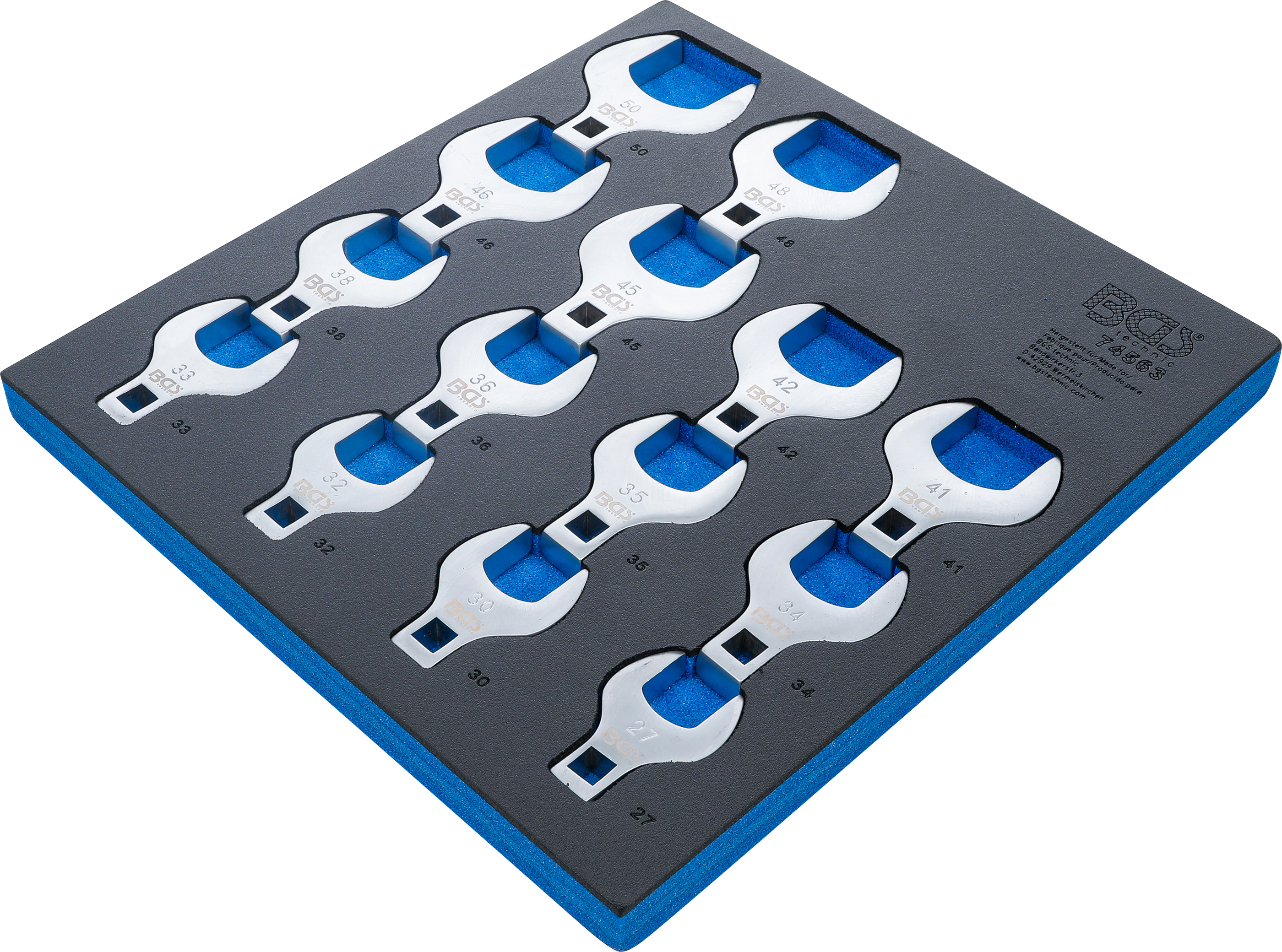 Verkstadsvagninlägg 2/3: Kråkfotsnyckel-sats | 12,5 mm (1/2") | 14 delar