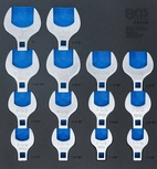 Verkstadsvagninlägg 2/3: Kråkfotsnyckel-sats | 12,5 mm (1/2") | Tumsstorlekar | 14 delar