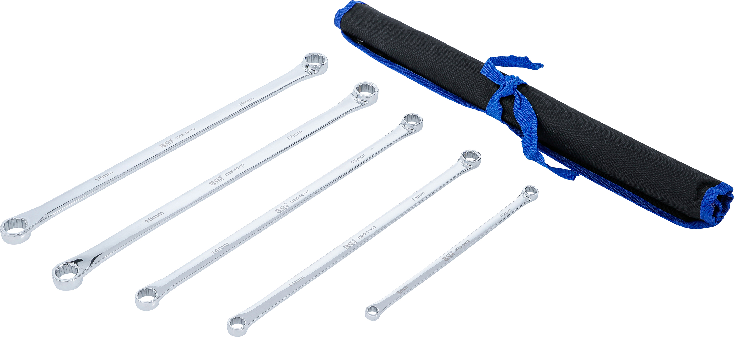 Dubbel-ringnyckel-sats | extra lång | 8 - 19 mm | 5 delar