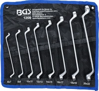 Dubbel-ringnyckel-sats | Bockad | 6 x 7 - 20 x 22 mm | 8 delar