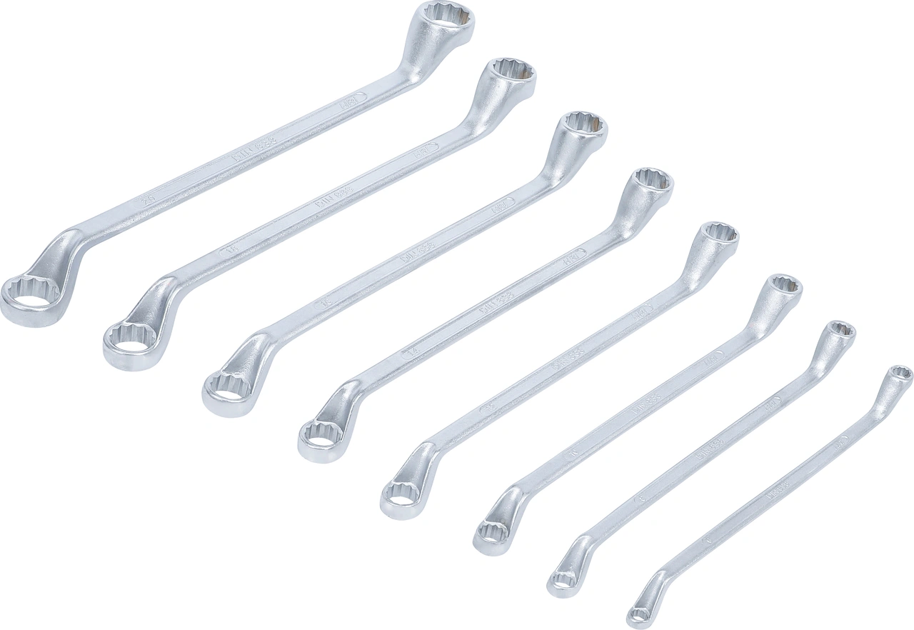 Dubbel-ringnyckel-sats | Bockad | 6 x 7 - 20 x 22 mm | 8 delar