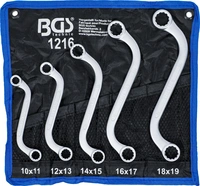 Dubbel-ringnyckel-sats | S-Form | 10 x 11 - 18 x 19 mm | 5 delar