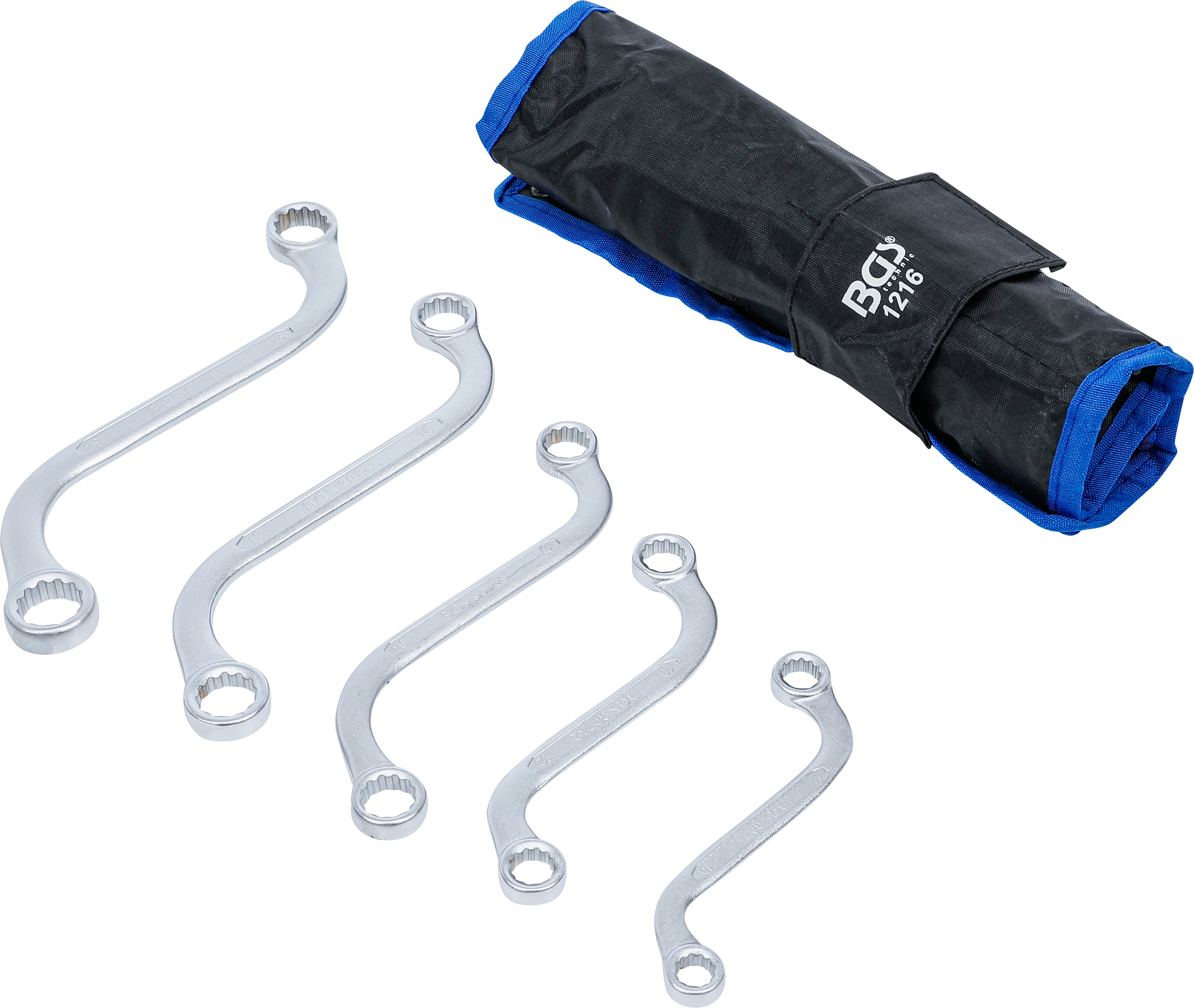 Dubbel-ringnyckel-sats | S-Form | 10 x 11 - 18 x 19 mm | 5 delar