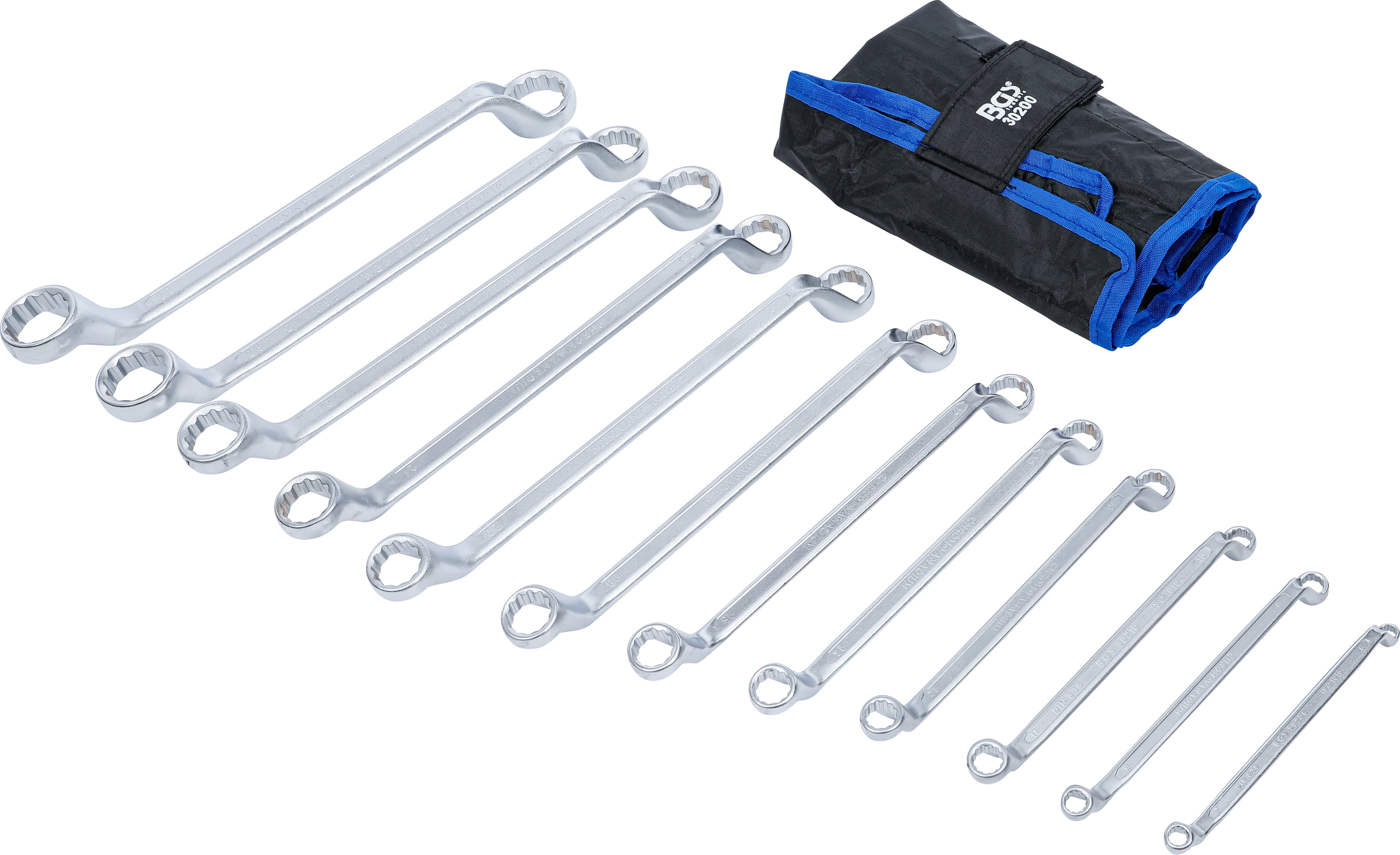 Dubbel-ringnyckel-sats | Djupt bockad | 6 - 32 mm | 12 delar