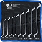 Dubbel-ringnyckel-sats | Djupt bockad | 6 x 7 - 20 x 22 mm | 8 delar