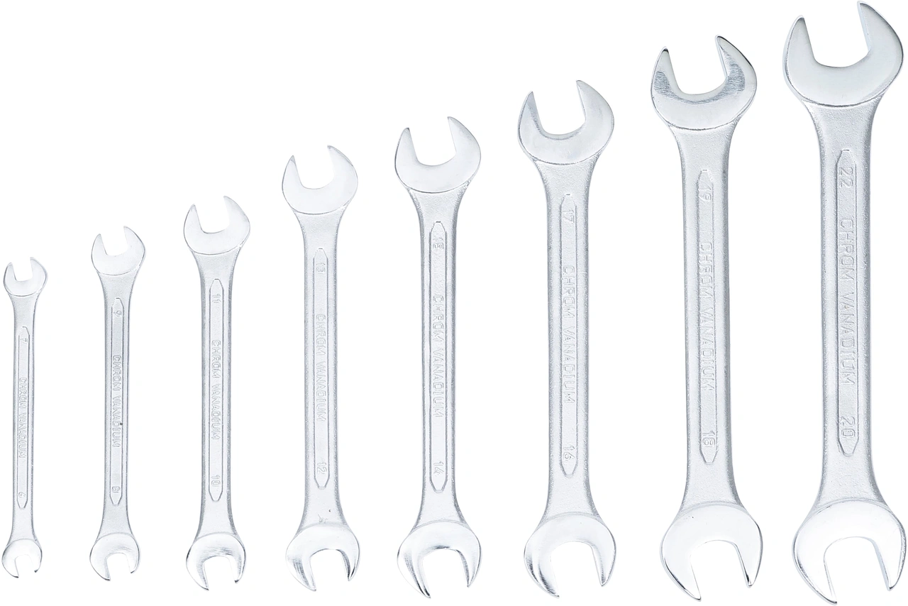 Dubbel U-nyckel-sats | 6 x 7 - 20 x 22 mm | 8 delar