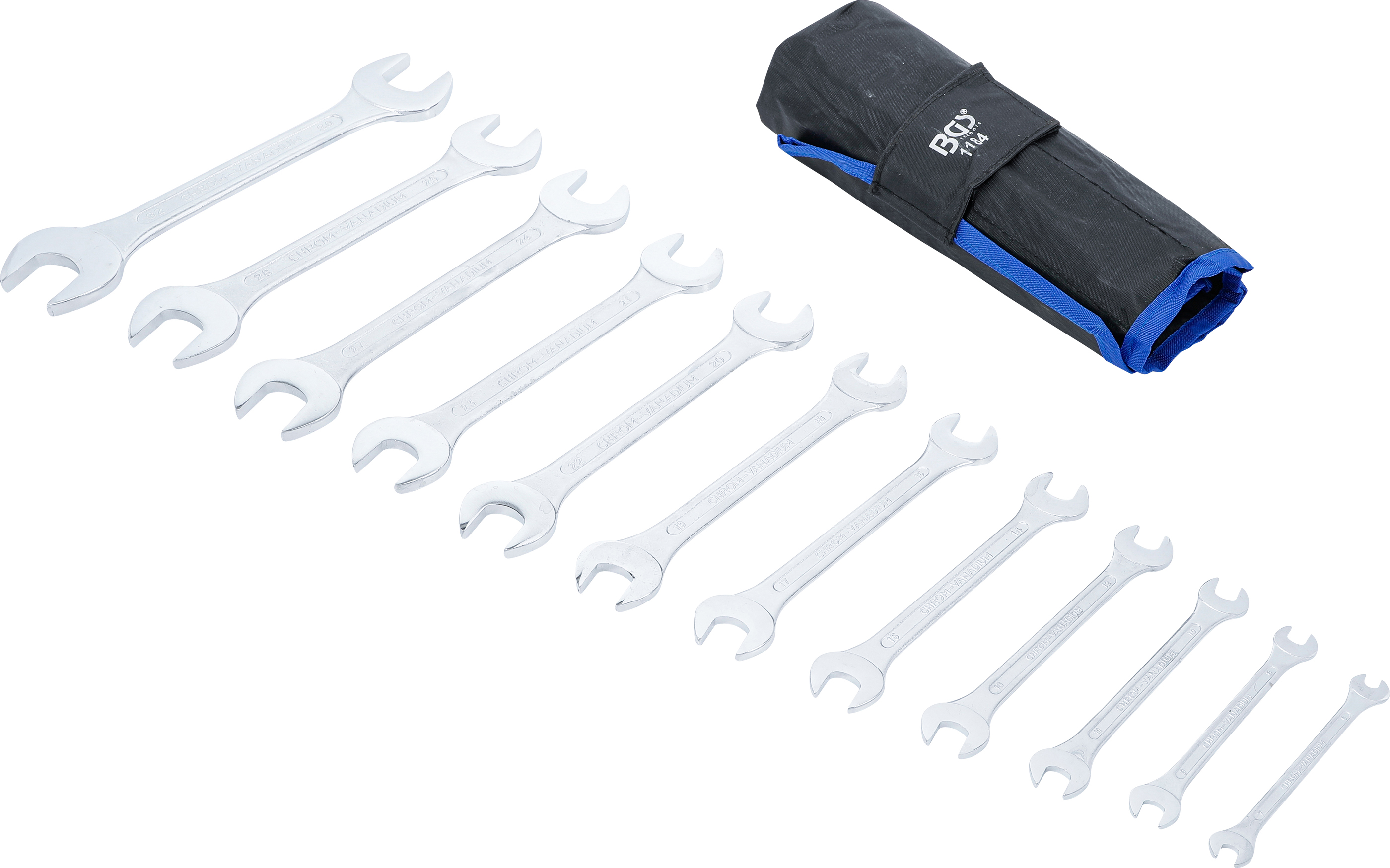 Dubbel U-nyckel-sats | 6 x 7 - 30 x 32 mm | 12 delar