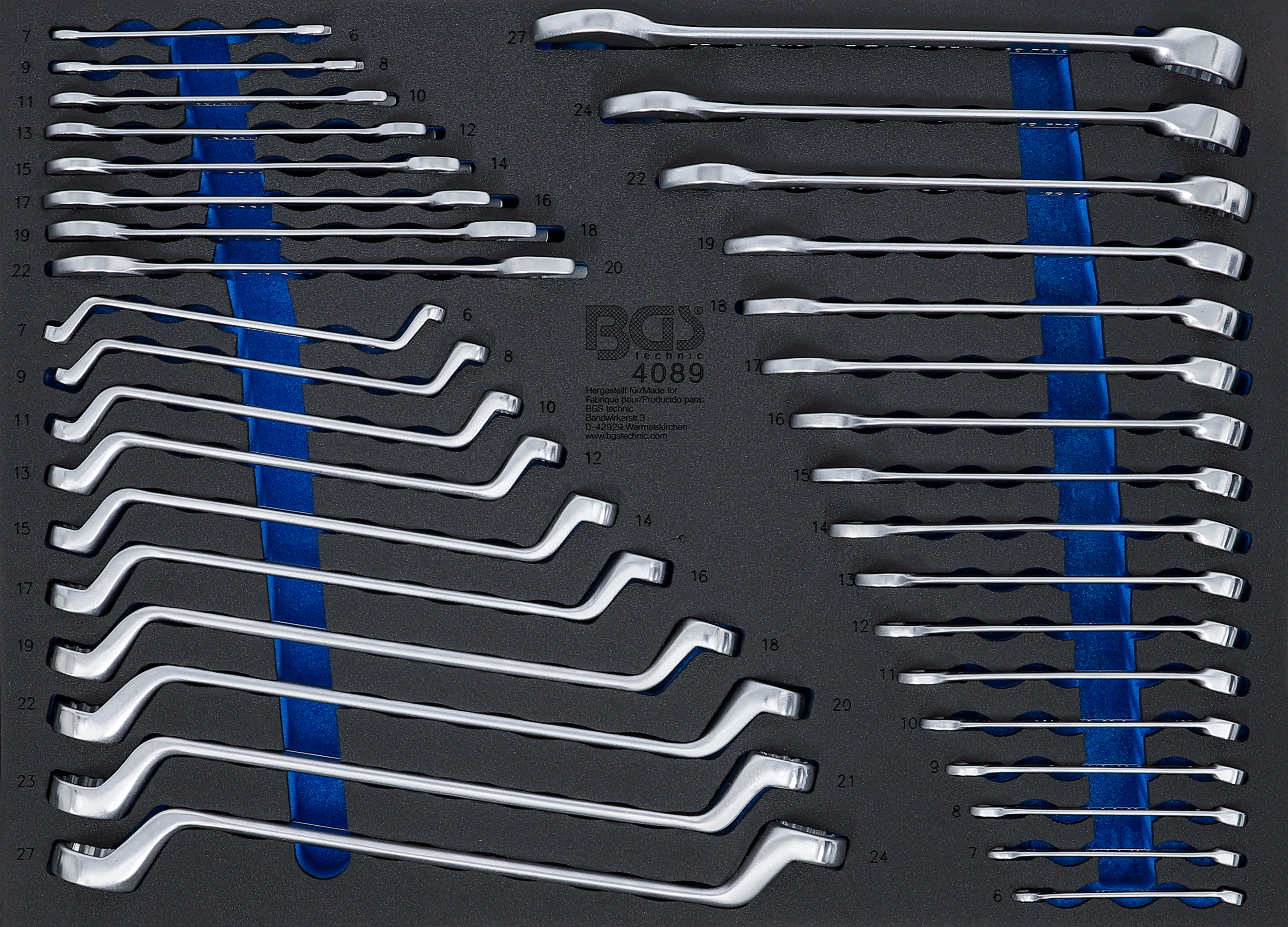 Verkstadsvagninlägg 3/3: U-nyckel / ringnyckel | 35 delar