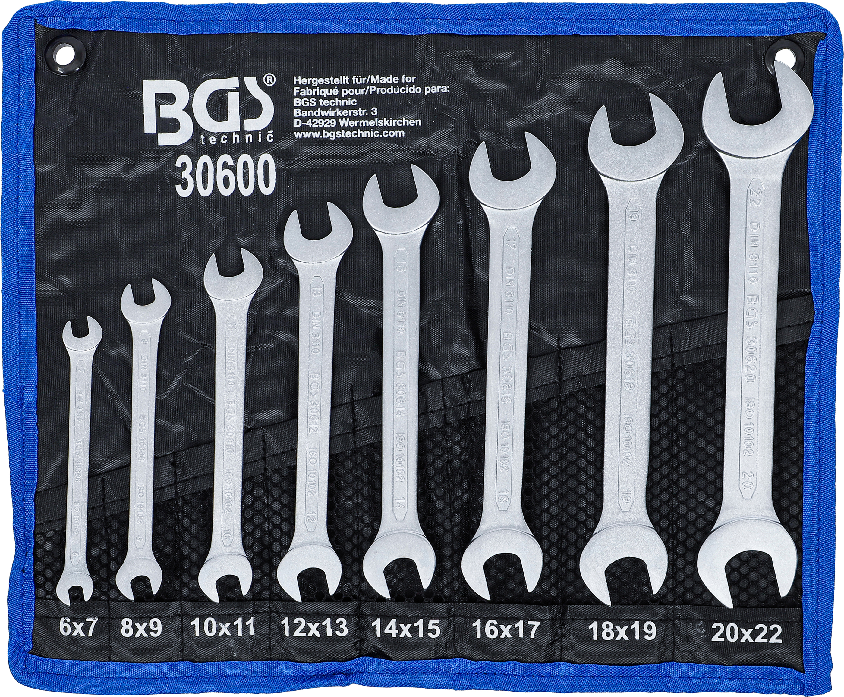 Dubbel U-nyckel-sats | 6 - 22 mm | 8 delar