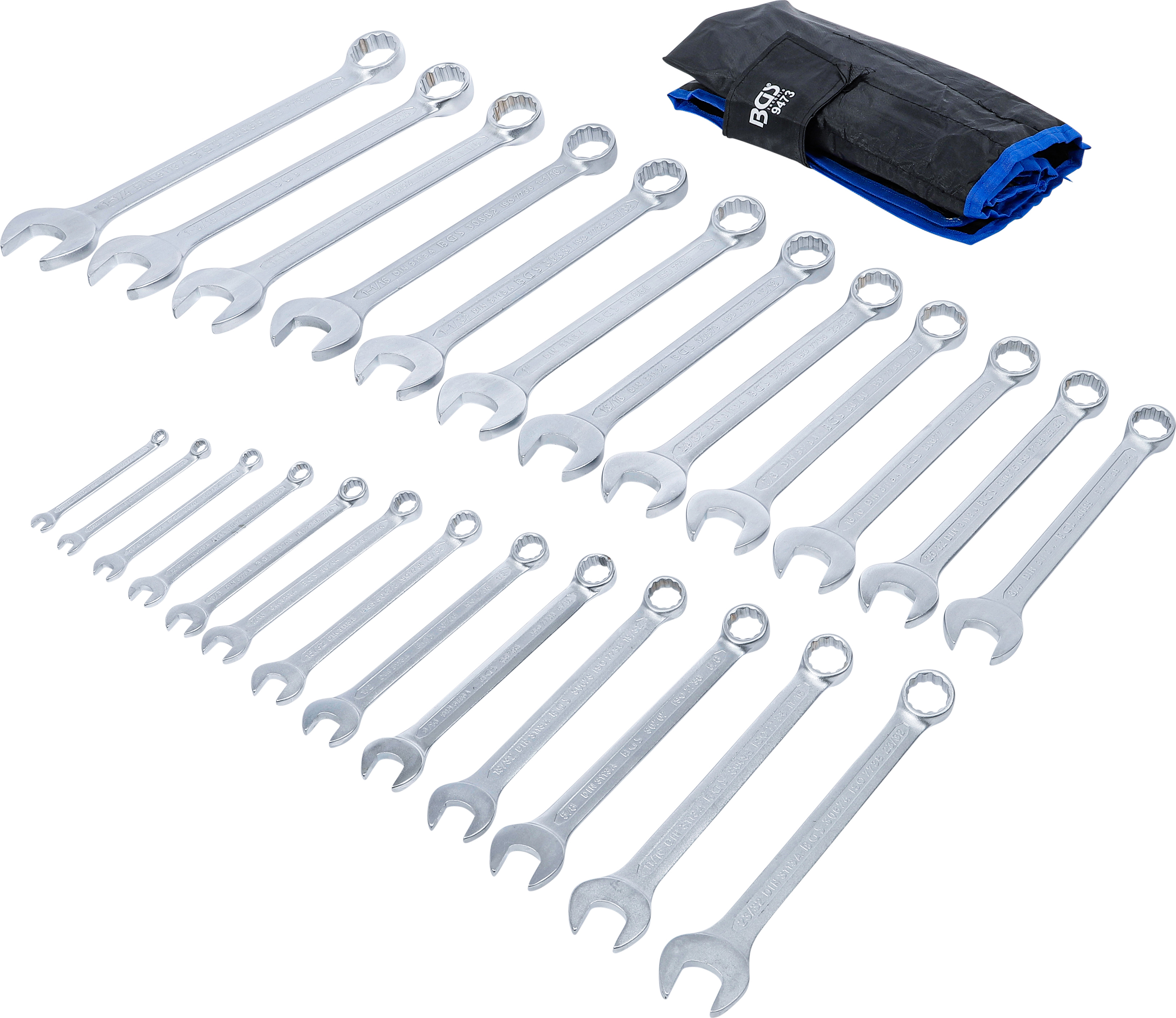 U-ringnyckel-sats | Tumsstorlekar | 1/4" - 1.1/4" | 25 delar