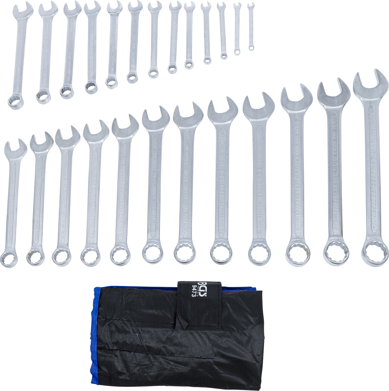 U-ringnyckel-sats | Tumsstorlekar | 1/4" - 1.1/4" | 25 delar