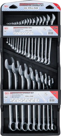 U-ringnyckel-sats | Tumsstorlekar | 1/4" - 1.1/4" | 25 delar