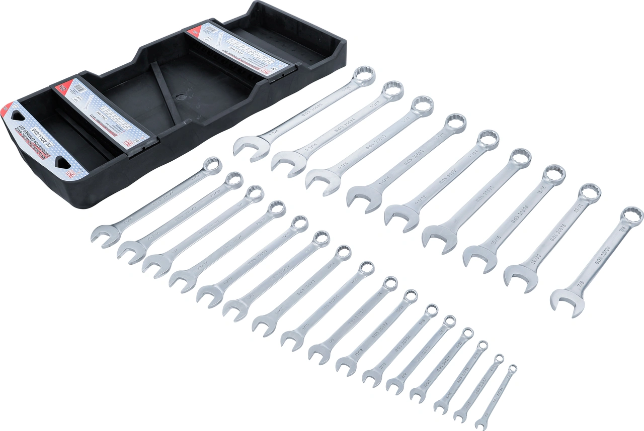U-ringnyckel-sats | Tumsstorlekar | 1/4" - 1.1/4" | 25 delar