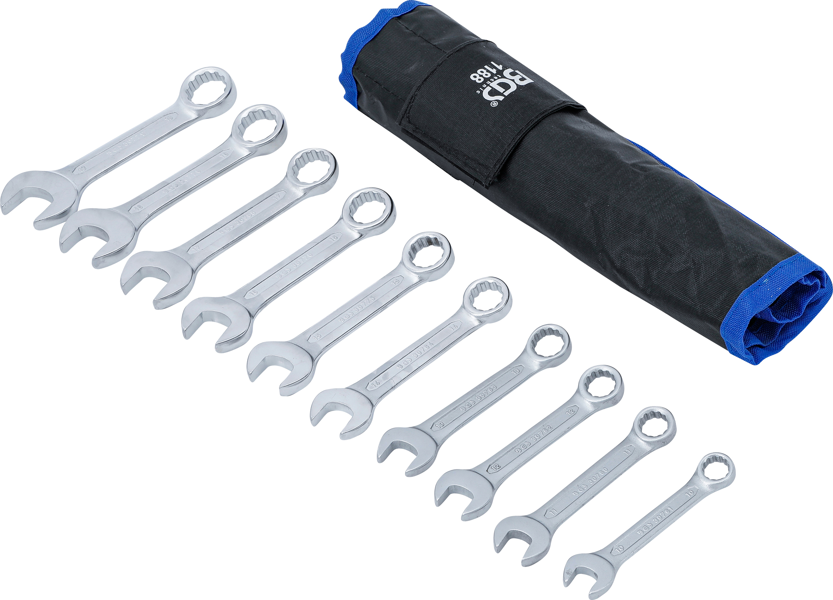 U-ringnyckel-sats | extra kort | 10 - 19 mm | 10 delar