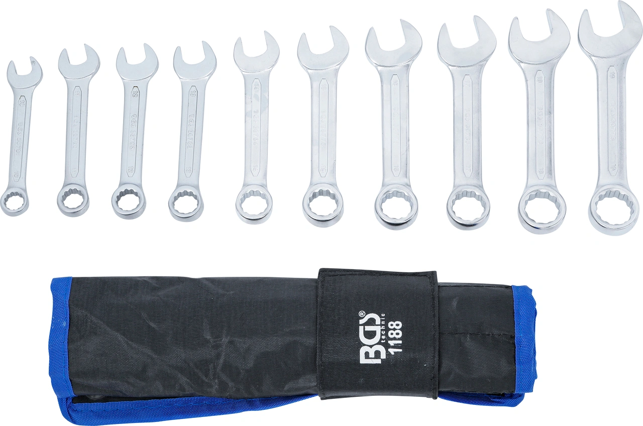 U-ringnyckel-sats | extra kort | 10 - 19 mm | 10 delar