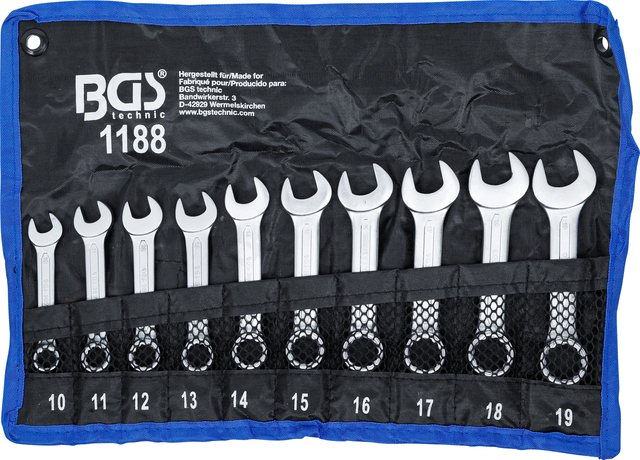 U-ringnyckel-sats | extra kort | 10 - 19 mm | 10 delar