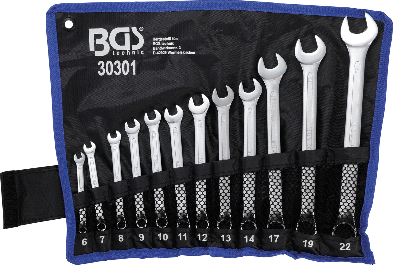 U-ringnyckel-sats | Bockad | 6 - 22 mm | 12 delar