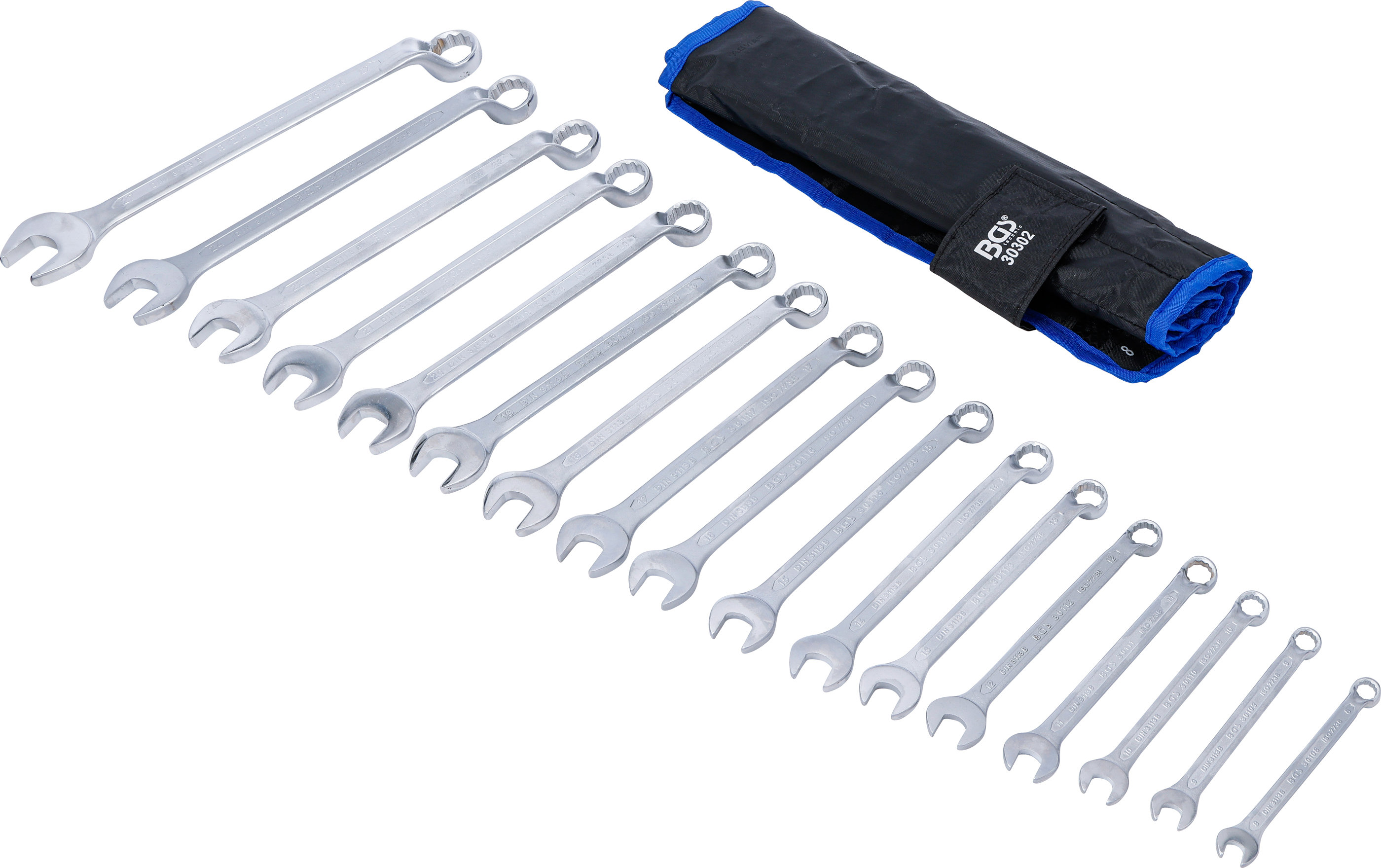U-ringnyckel-sats | Bockad | 8 - 27 mm | 17 delar