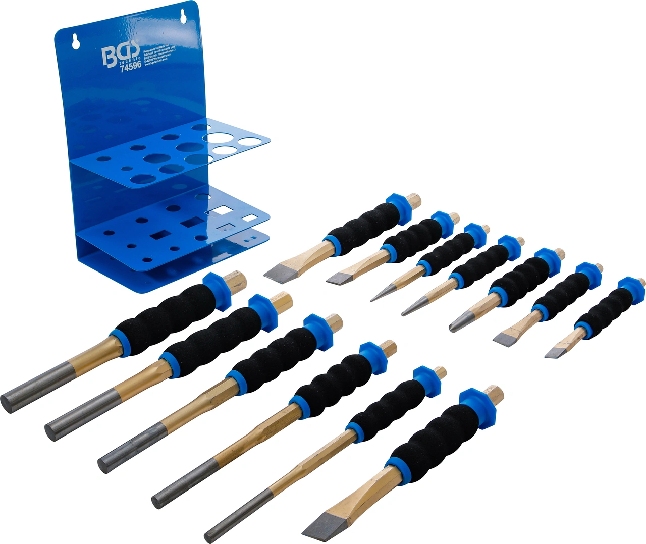 Splintutdrivare-/ Körnare-/ Plattmejsel-sats | med handskydd | 13 delar