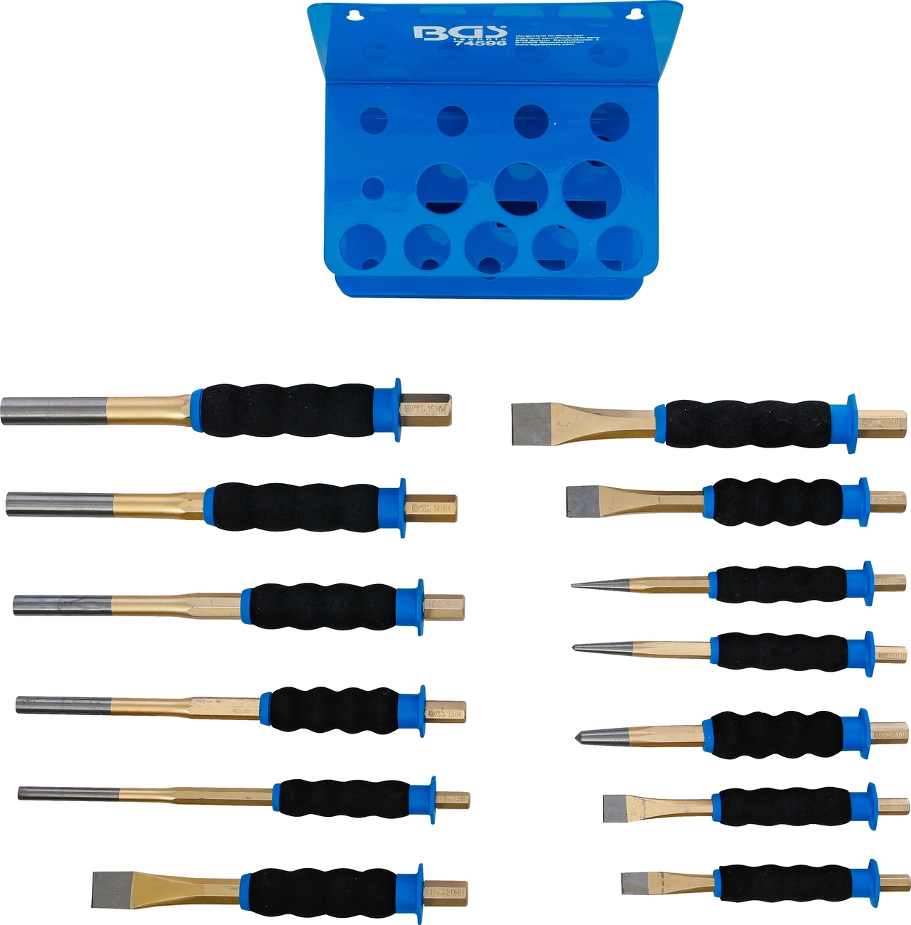 Splintutdrivare-/ Körnare-/ Plattmejsel-sats | med handskydd | 13 delar