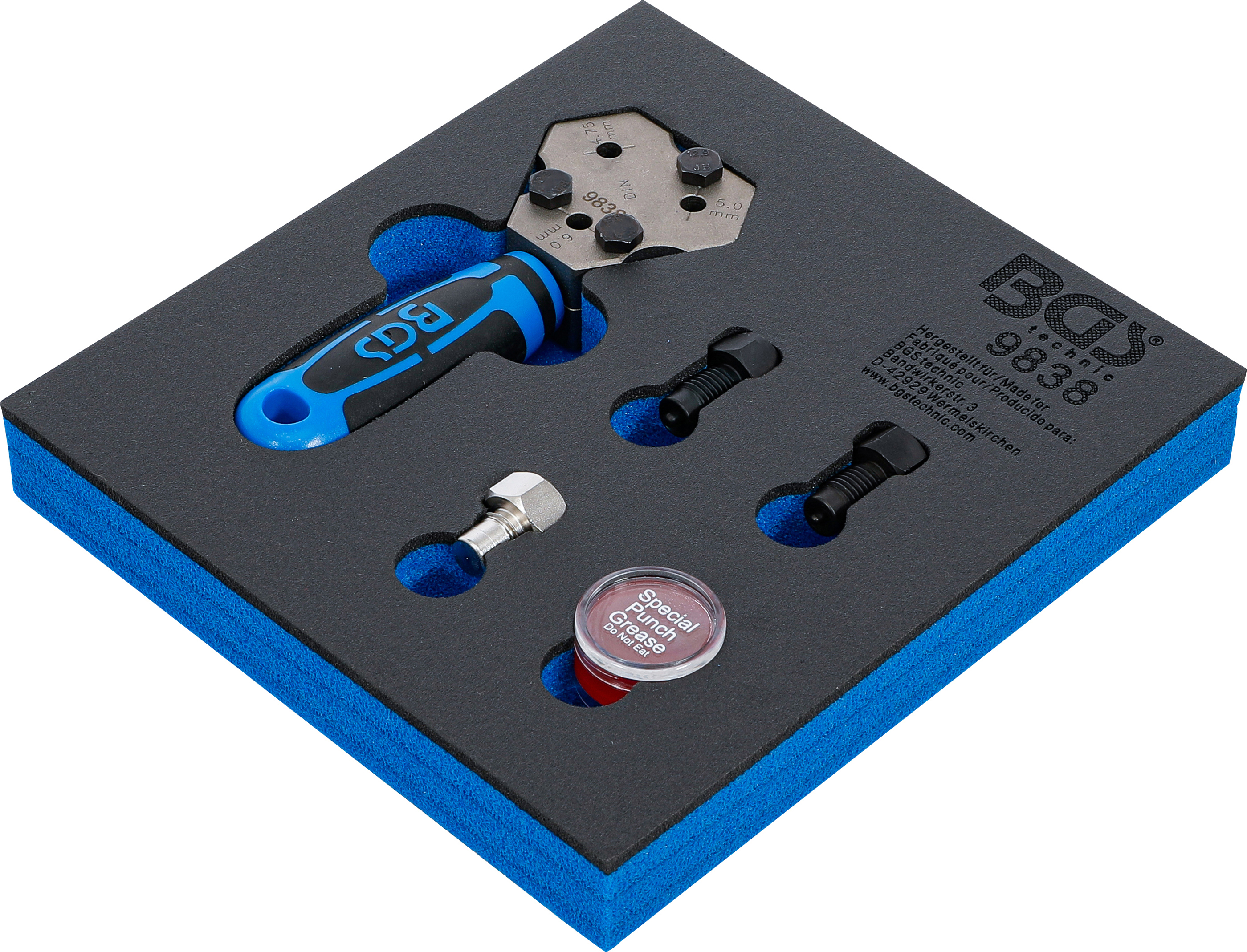 Verkstadsvagninlägg 1/6: Kragningsverktyg | DIN | 4,75 / 5 / 6 mm