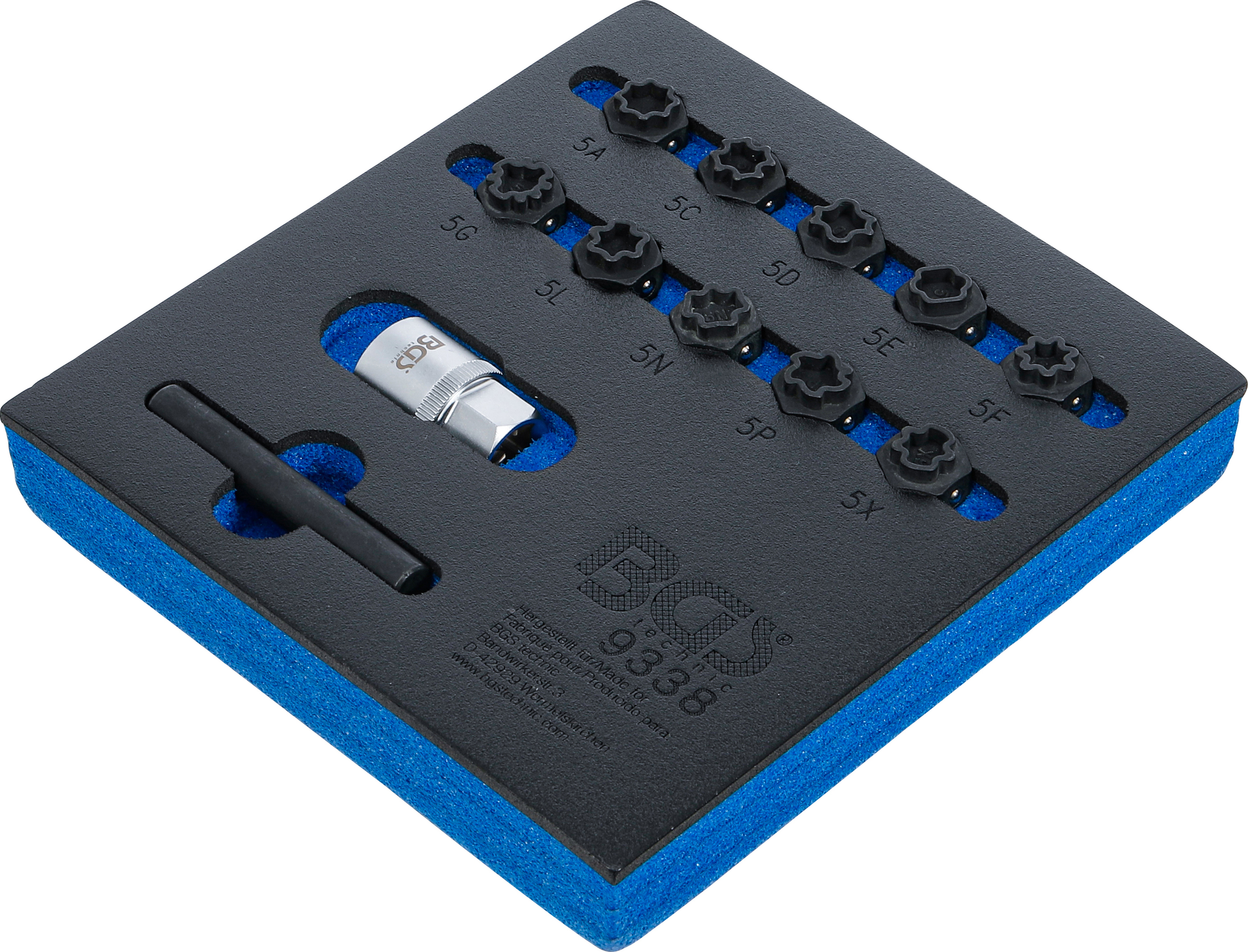 Verkstadsvagninlägg 1/6: Fälglås-Verktyg-sats för Mercedes-Benz | 12 delar