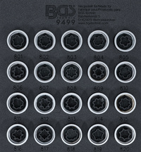 Verkstadsvagninlägg 1/6: Fälglås-Verktyg-sats för Audi | 20 delar