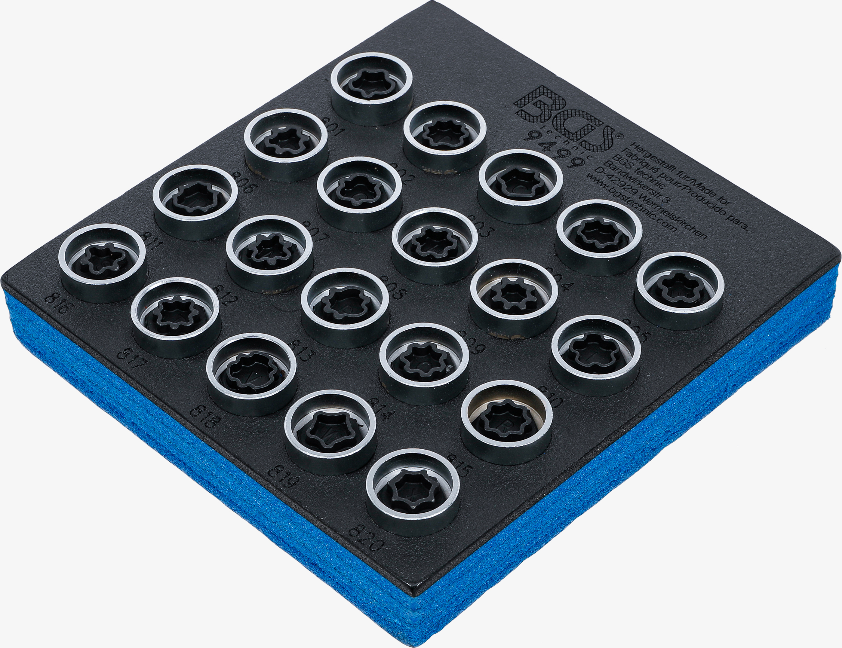 Verkstadsvagninlägg 1/6: Fälglås-Verktyg-sats för Audi | 20 delar