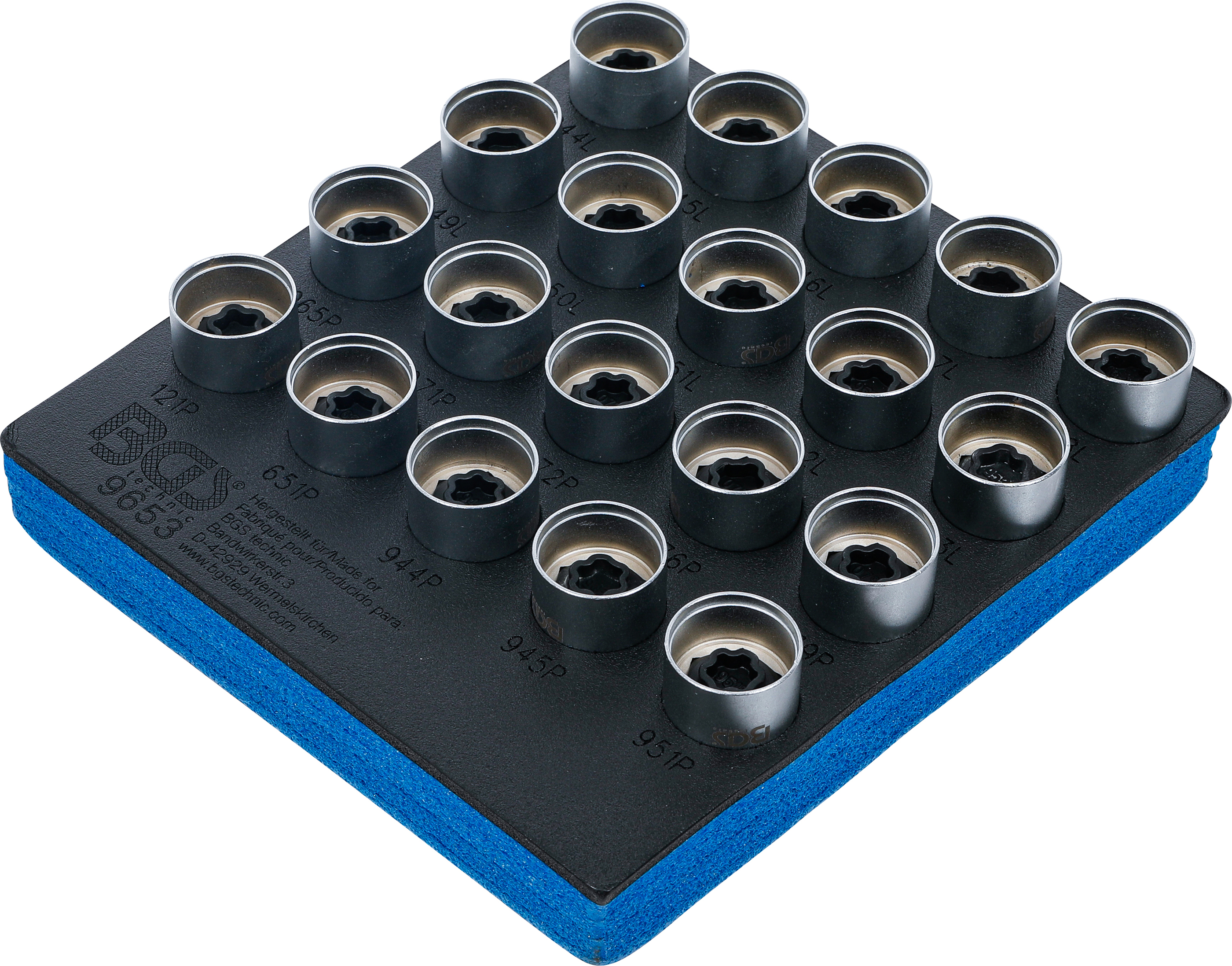 Verkstadsvagninlägg 1/6: Fälglås-Verktyg-sats för Volvo | 20 delar