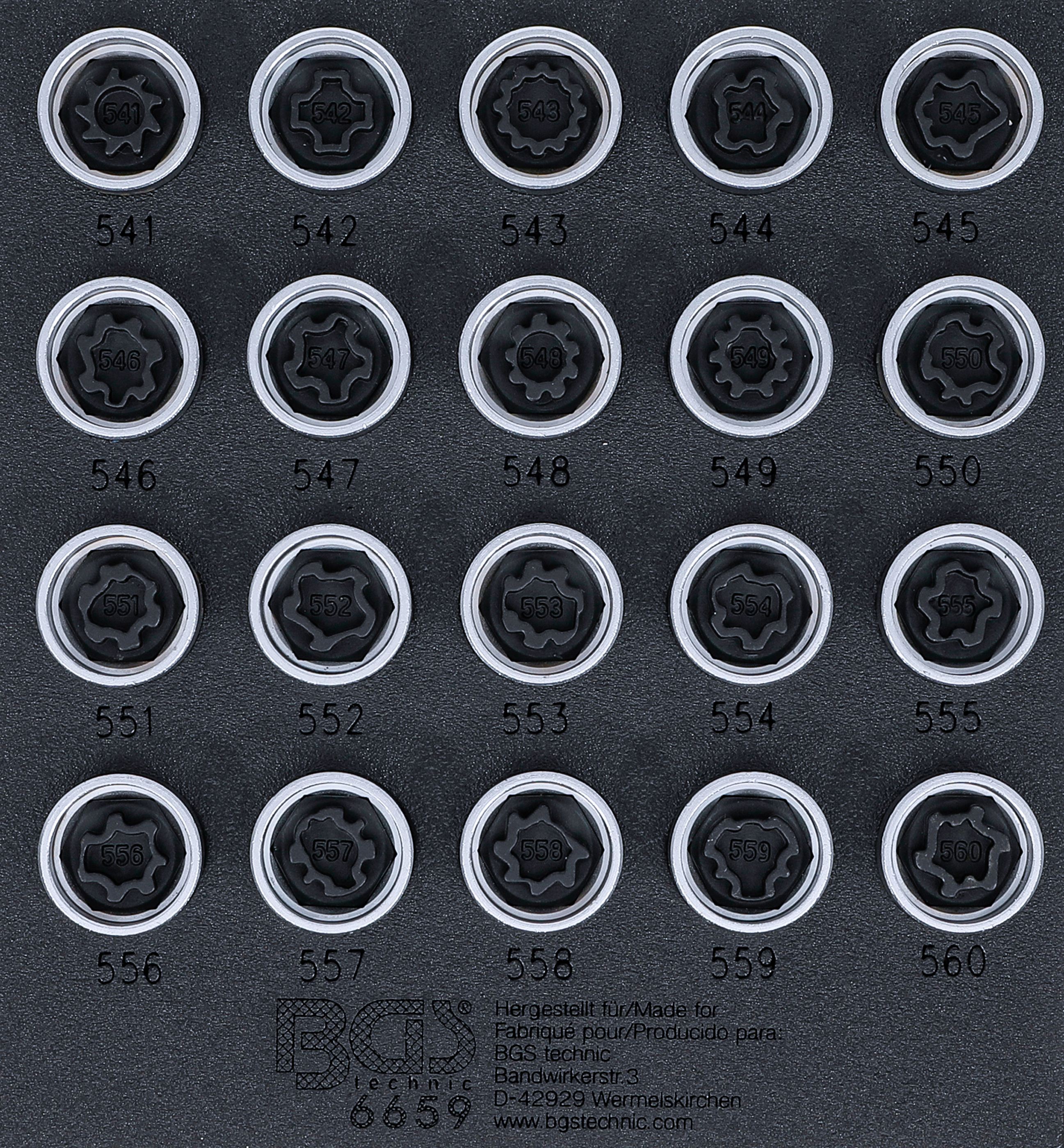 Verkstadsvagninlägg 1/6: Fälglås-Verktyg-sats för VAG | 20 delar