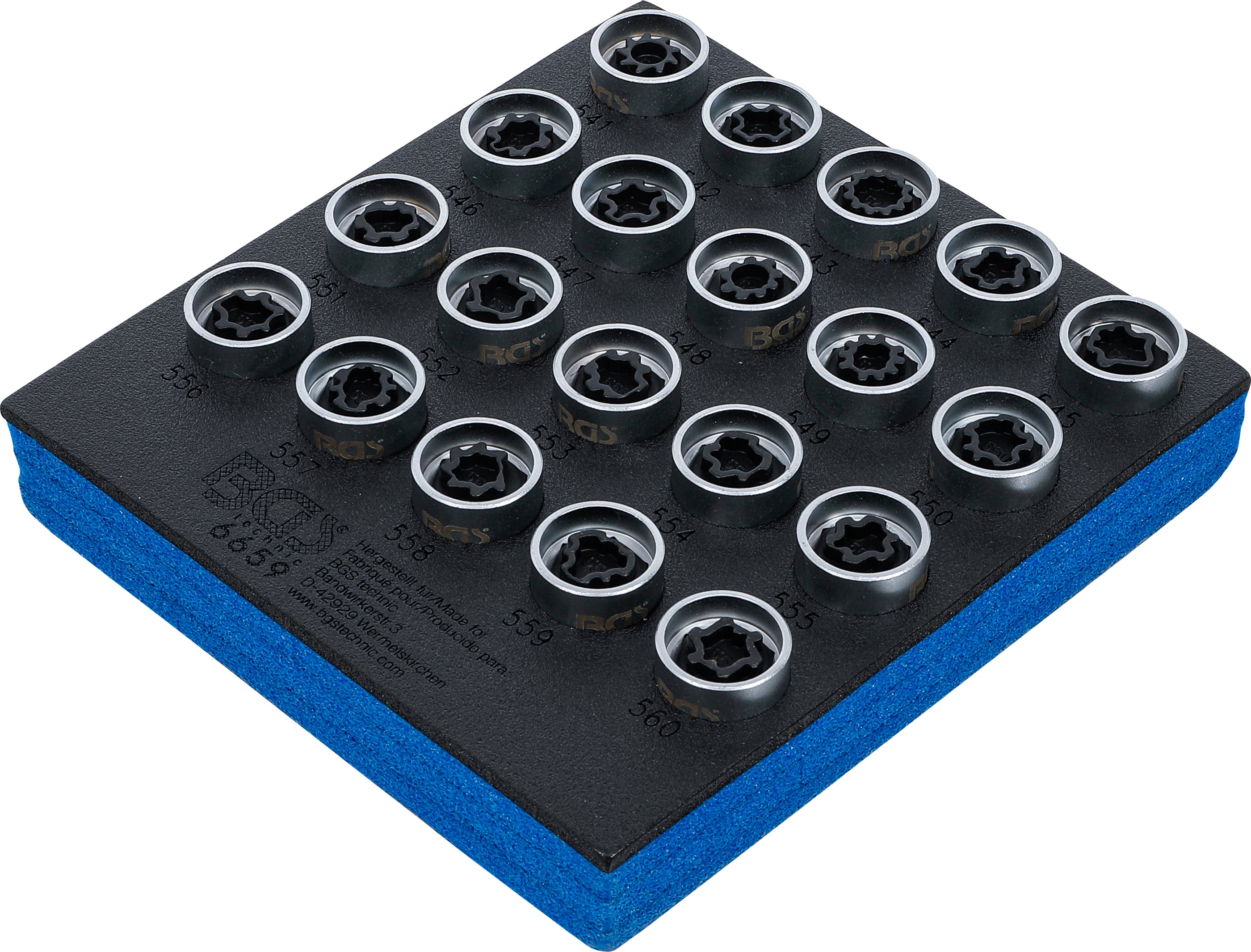 Verkstadsvagninlägg 1/6: Fälglås-Verktyg-sats för VAG | 20 delar