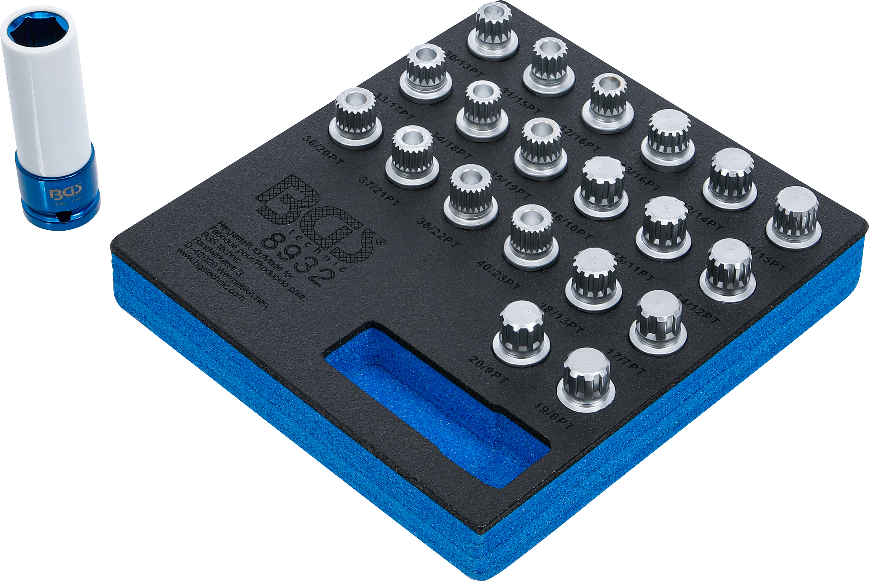 Verkstadsvagninlägg 1/6: Fälglås-Verktyg-sats för BMW | 21 delar