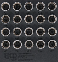 Verkstadsvagninlägg 1/6: Fälglås-Verktyg-sats för BMW | 20 delar