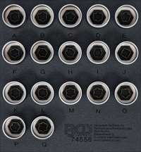 Verkstadsvagninlägg 1/6: Fälglås-Verktyg-sats för Land Rover | 17 delar