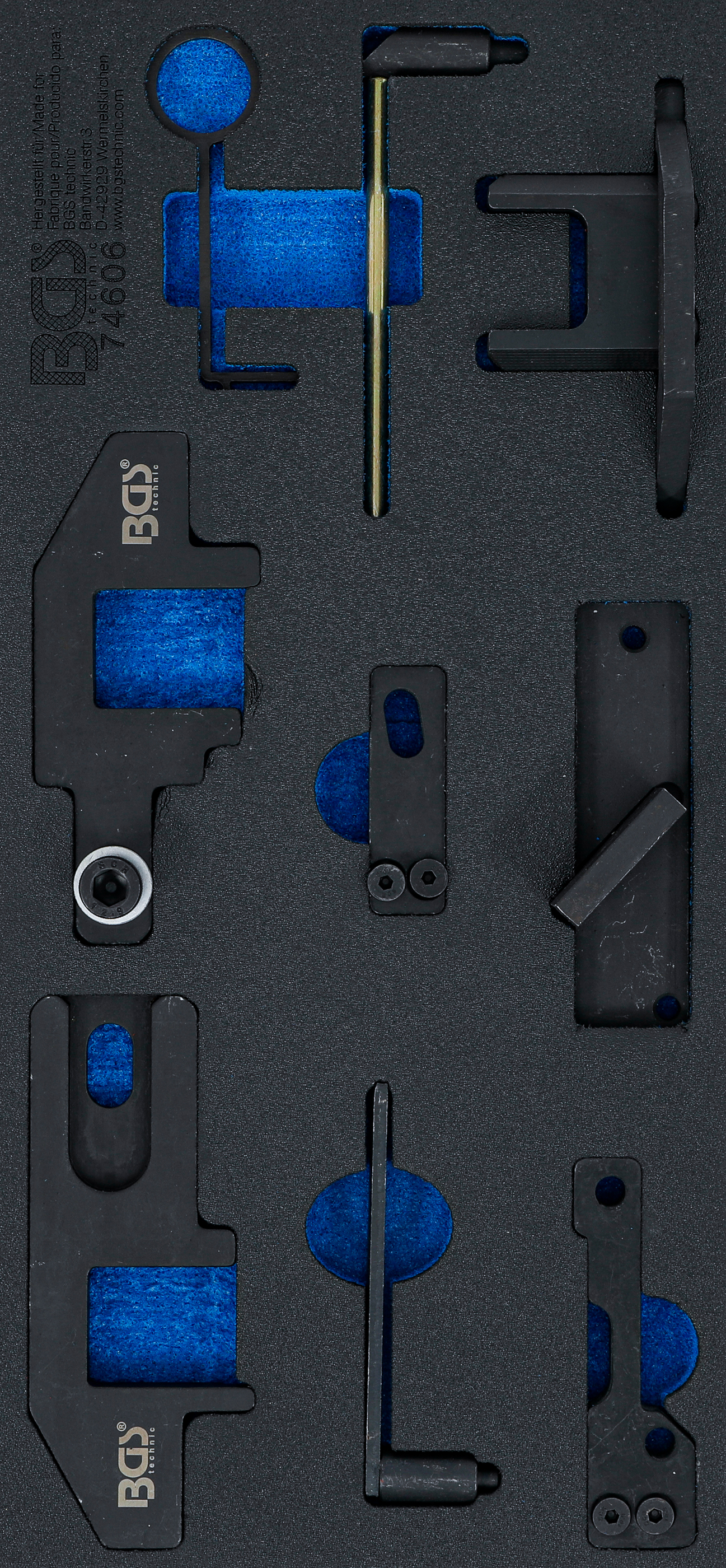 Verkstadsvagninlägg 1/3: Motor-Inställningsverktyg-sats | för PSA 1.0 EB0 / 1.2 EB2 Bensin