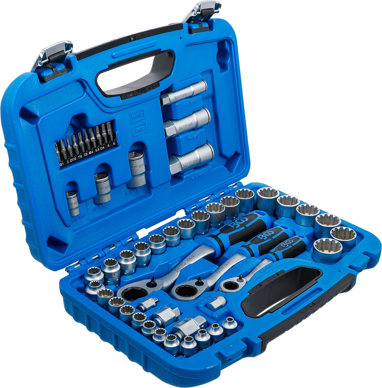 Genomstickbar hylsnyckel-sats | Gear Lock | 4,5 - 25 mm | 52 delar