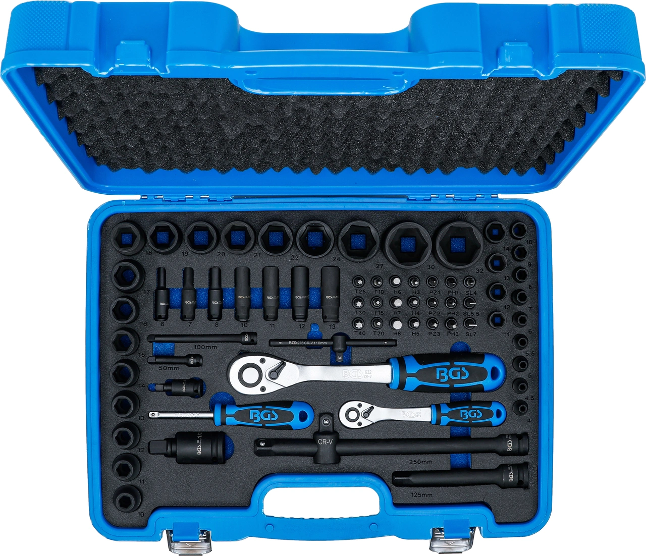 Kraft-Hylsnyckel-sats Sexkant | 6,3 mm (1/4") + 12,5 mm (1/2") | 69 delar