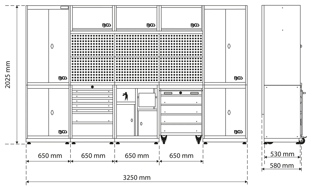 Skåpvägg-system | Flex | Trä | 5 moduler