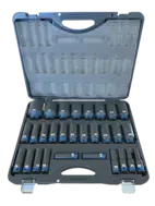 Krafthylssats Lång 1/2" 6-kant 10-46mm 29-delar