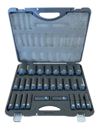 Krafthylssats Lång 1/2" 6-kant 10-46mm 29-delar