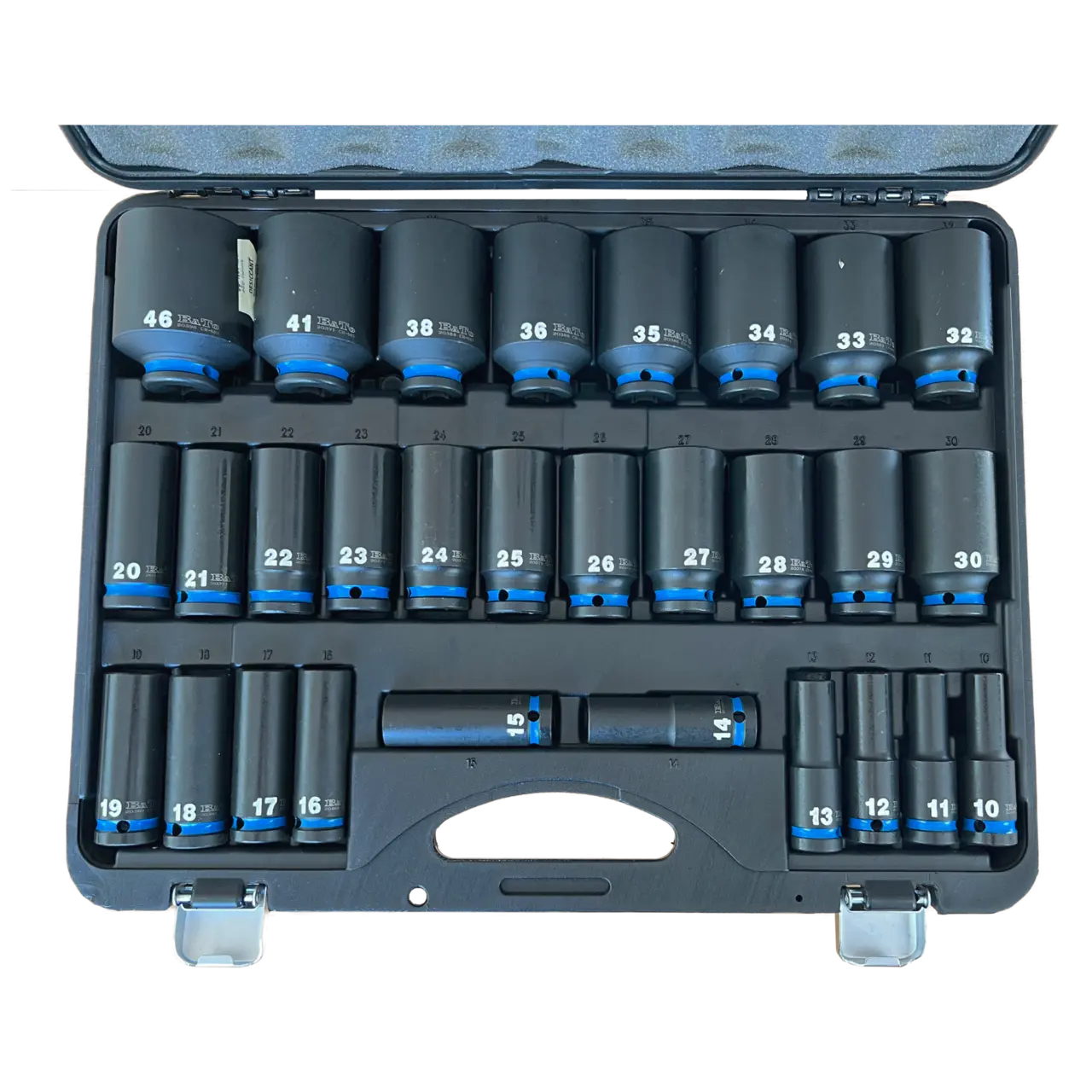 Krafthylssats Lång 1/2" 6-kant 10-46mm 29-delar