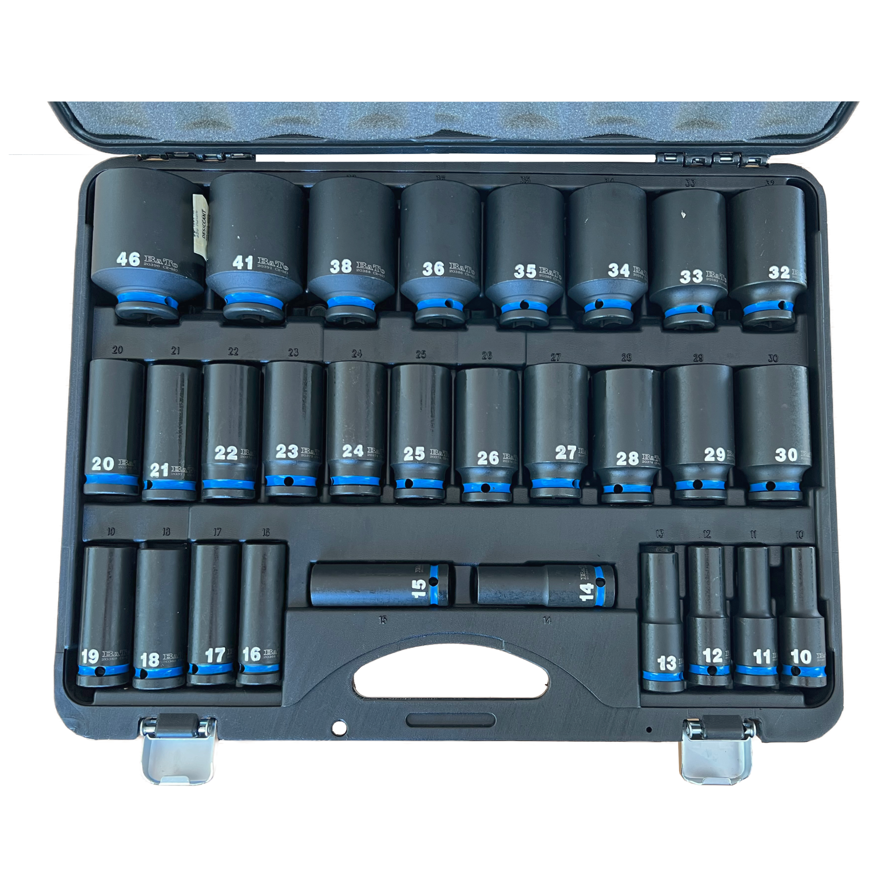 Krafthylssats Lång 1/2" 6-kant 10-46mm 29-delar