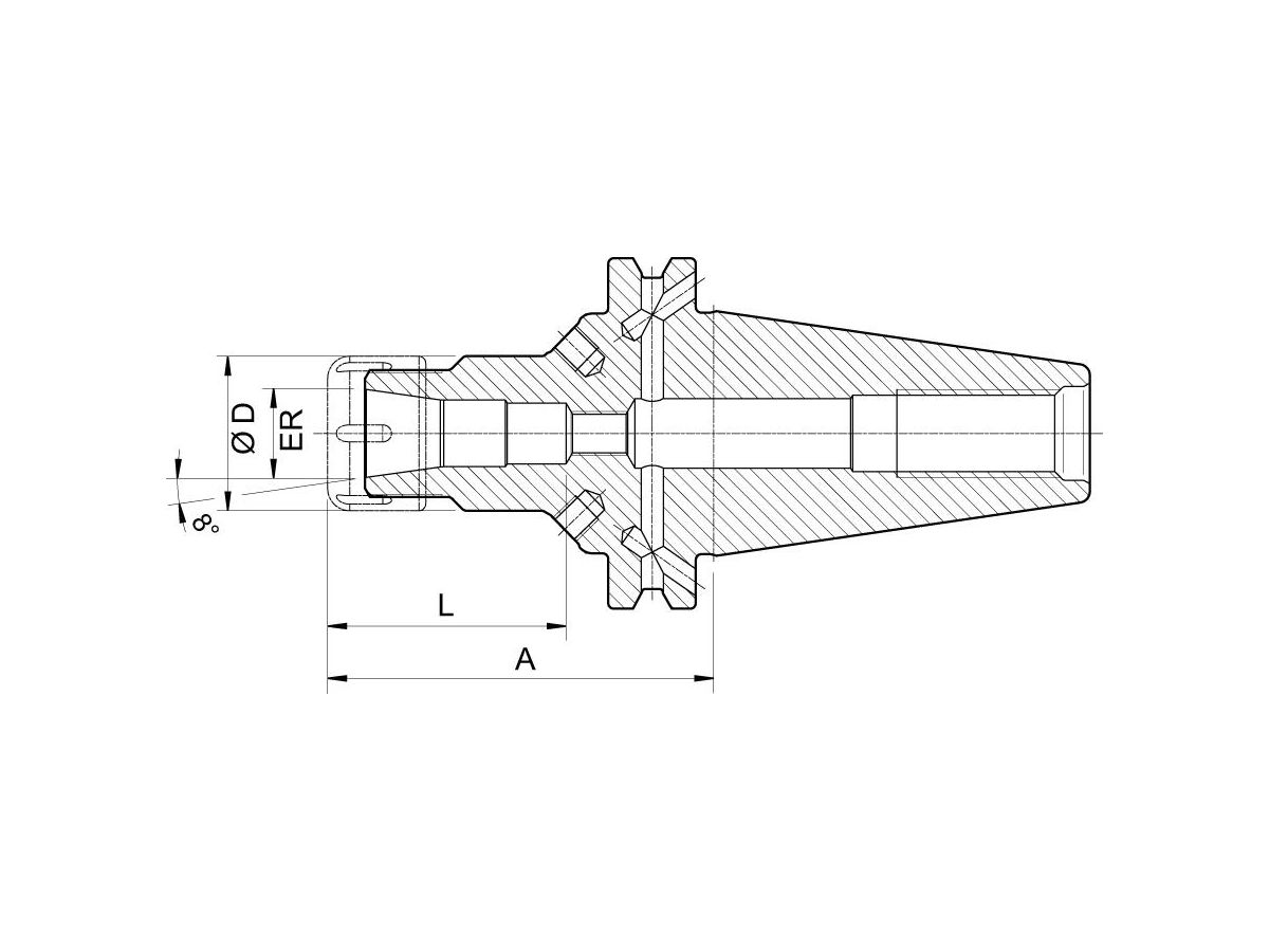 Spännhylschuck ER DIN 69871AD/B SK40-ER16 /70mm