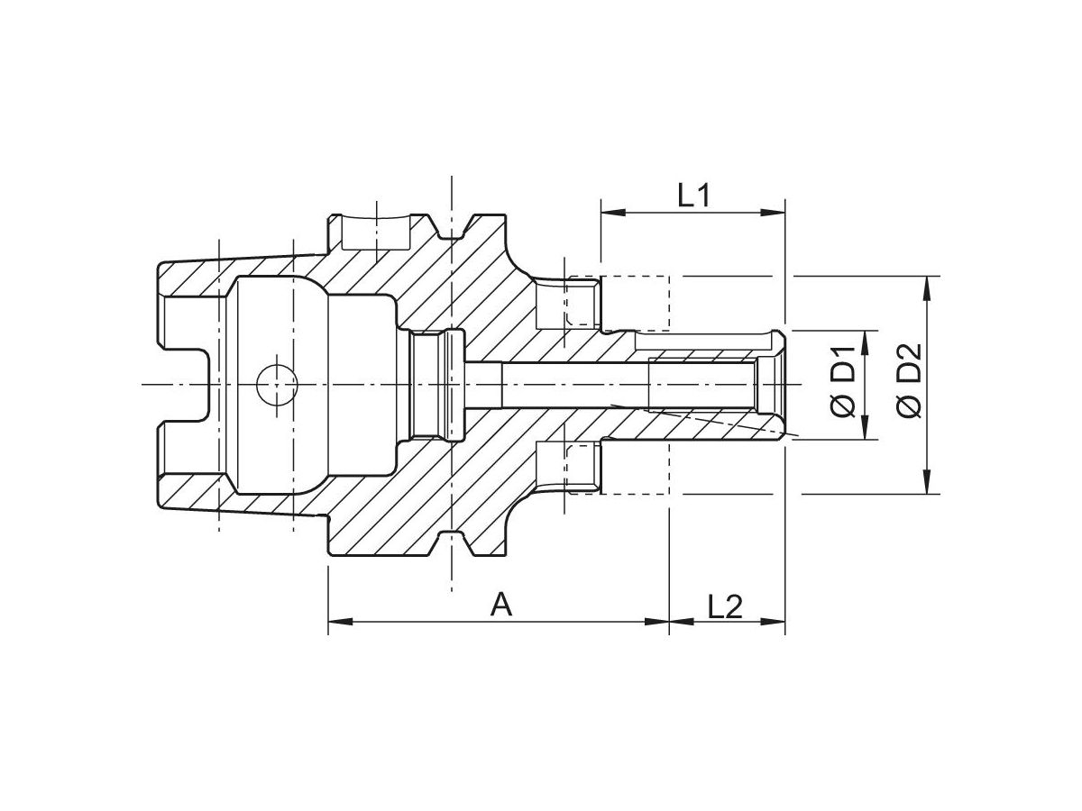 Kombifräsdorn DIN 69893-A - 16x160mm, HSK63