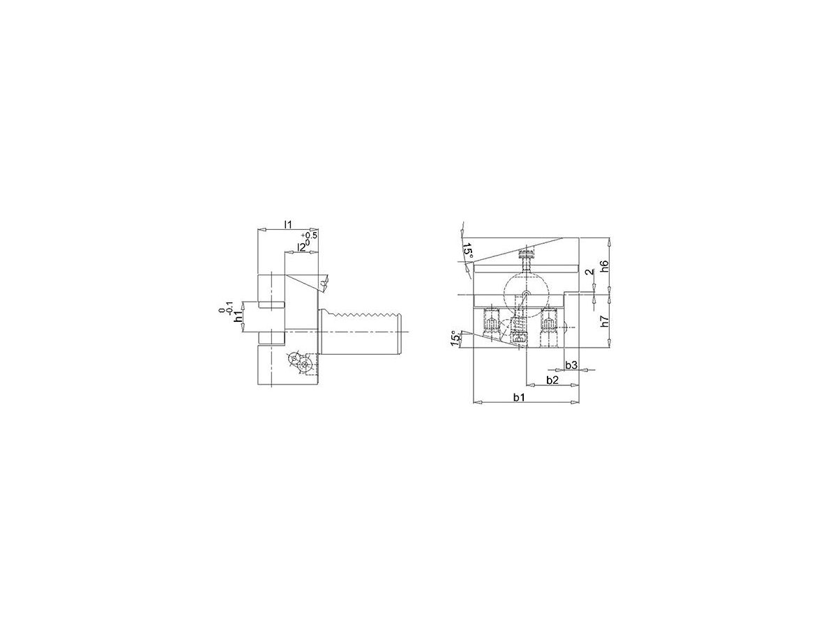 VDI Hållare radiell B3A IK höger 30x20x40mm