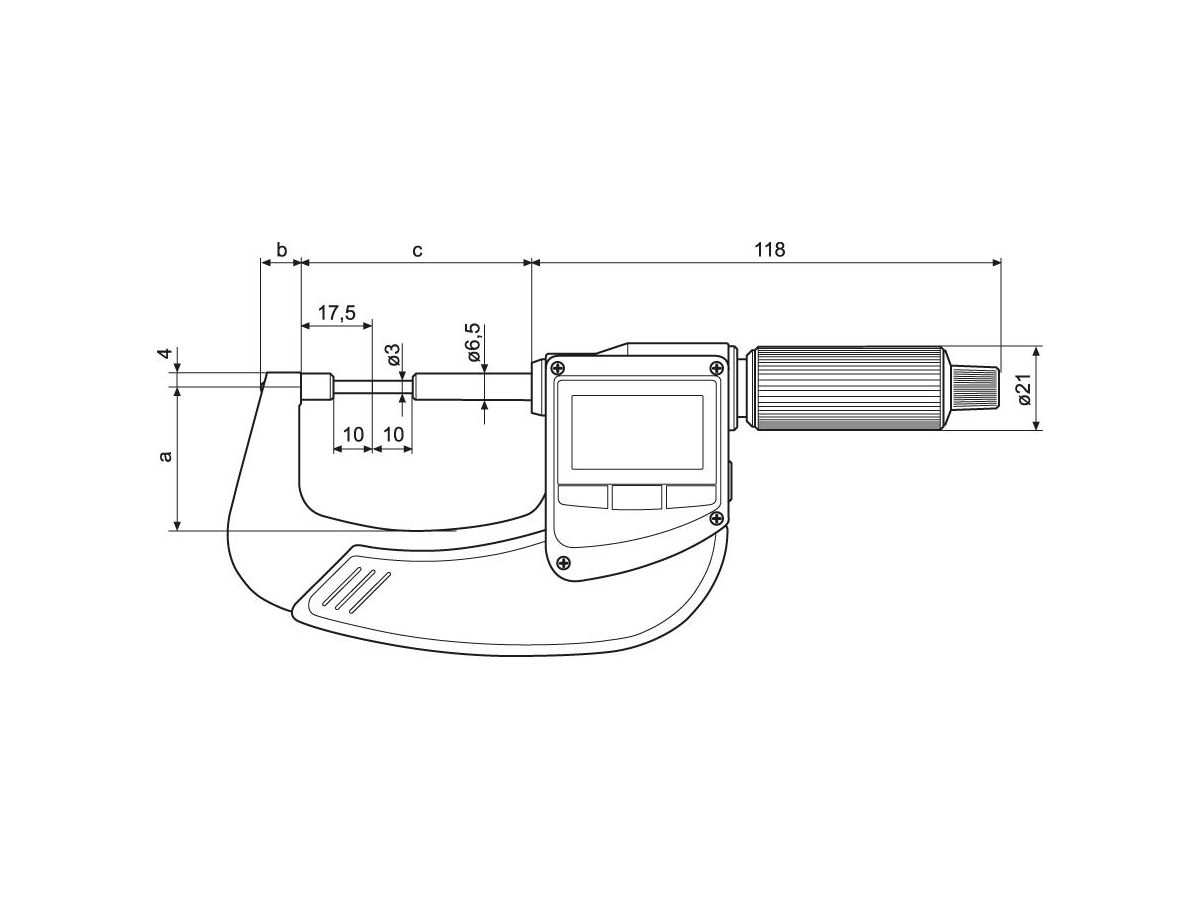 Digital bygelmikrometer 40EWRi 0-25mm