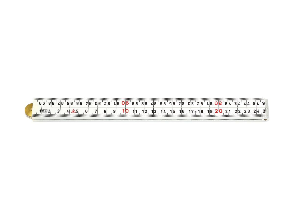 Meterstock 1m Vit Plast 4-stickor