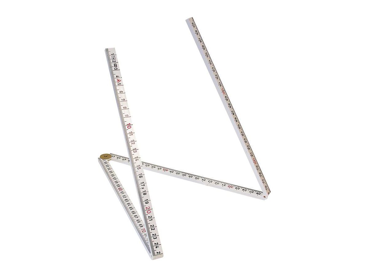 Meterstock 1m Vit Plast 4-stickor