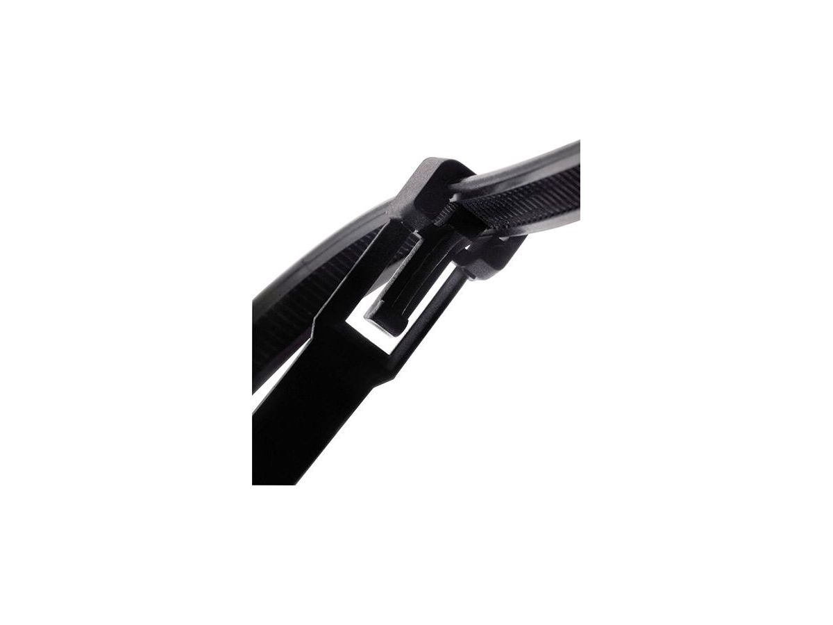 Buntband Nylon svart 3,5X280mm, öppningsbar (100st)